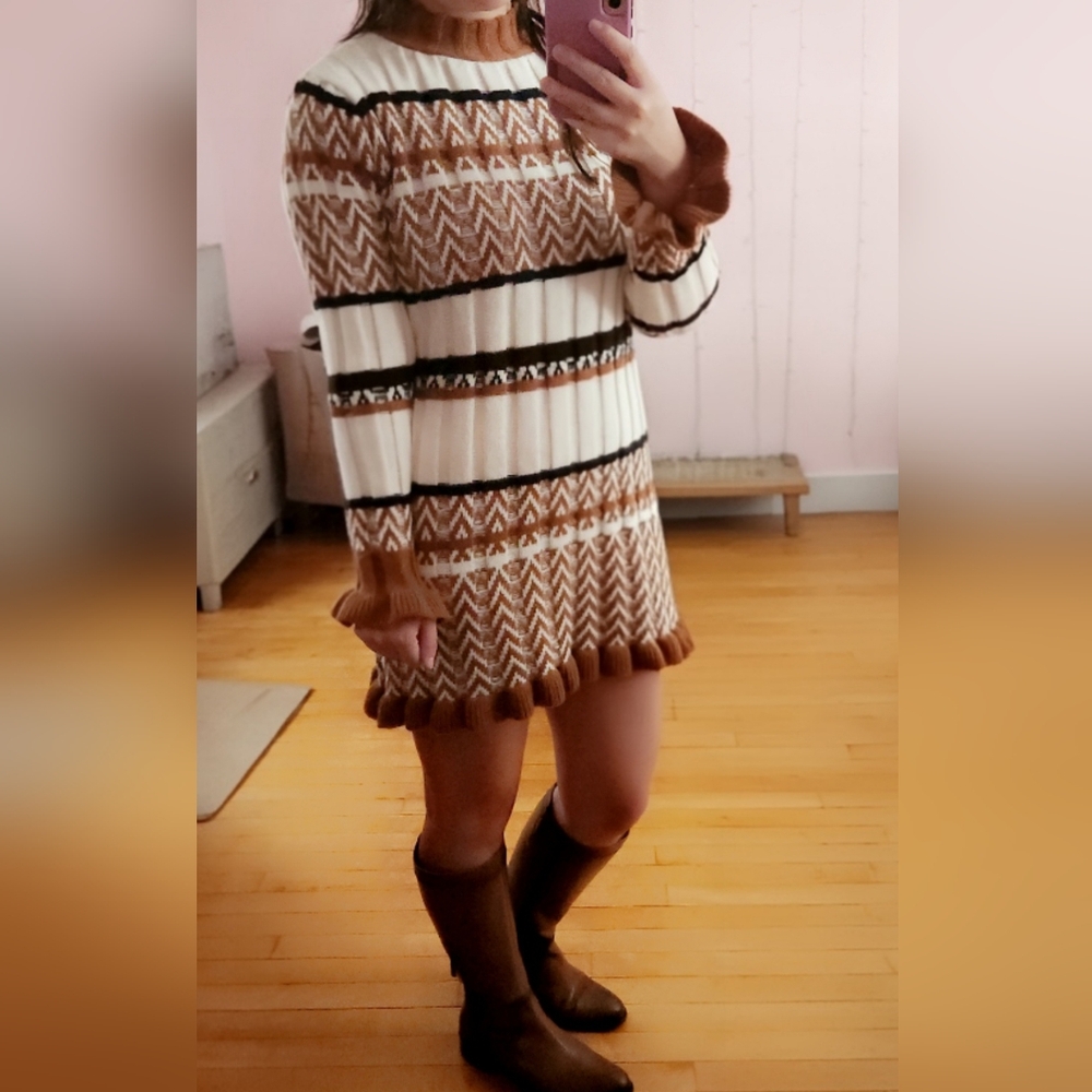 Cozy Striped Swester Dress